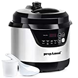 prepAmeal 3 Quart Pressure Cooker 8 IN 1 Multi Use Programmable Instant Cooker Electric Pressure Pot with Slow Cooker, Rice Cooker, Steamer, Sauté, Brown, Warmer