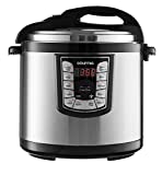 Gourmia GPC1000 Smart Pot Electric Digital Multifunction Pressure Cooker, 13 Programmable Cooking Modes, 10 Quart Stainless Steel, with Steam Rack, 1400 Watts- Includes Free Recipe Book - 110V