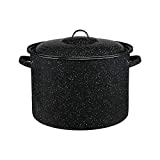 Granite Ware Enamel on Steel 21-Quart Stock Pot with lid, Speckled Black