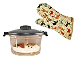 Home-X Cotton Oven Mitt for Cooking and Serving, Dog Breed Print, Bright Pattern and Microwave Pressure Cooker with Steamer