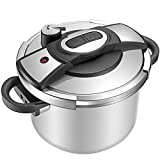 KRAMPAN One-Touch Pressure Cooker, Stainless Steel Pressure Cooker, 6 Quart Pressure Canner Cookware Dishwasher Safe, Fast Cooker for Kitchen.