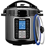 Mueller 6 Quart Pressure Cooker 10 in 1, Cook 2 Dishes at Once, Tempered Glass Lid incl, Saute, Slow Cooker, Rice Cooker, Yogurt Maker and Much More