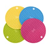 MIU France Round Silicone Trivets, Set of 4