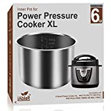 Genuine 6Qt Power Cooker XL Replacement Inner Pot Compatible with 6 Quart Power Pressure Cooker PPC770 PPC771 PPC770-1 PRO PCXL-PRO6 YBD60-100 WAL1 WAL2 Stainless Steel Inner Pot Parts - 6 QT