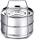 Instant Pot Accessories, Steamer Insert Pans for 6qt/ 8qt Pressure Cooker, BBing Stackable Stainless Steel Vegetable Steamer with Sling