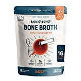 Bare Bones Bone Broth Instant Powdered Beverage Mix, Beef, Pack of 16, 15g Sticks, 10g Protein, Keto & Paleo Friendly