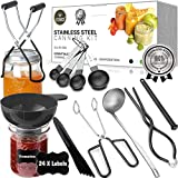 Canning Kit, Canning Supplies Starter Kit, Food Grade Stainless Steel Canning Set for Beginner,Canning Essential Tools for Water Bath & Pressure Canner, Canning Accessories Equipment for Pot, Black