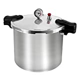 BreeRainz Pressure Canner And Cooker 23 Quart Aluminum, Nonstick, With Pressure Gauge Control, For Steaming Canning And Stewing, Silver