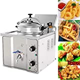Commercial 304 Stainless Steel Electric Countertop Pressure Fryer 16L Stainless Chicken Fish Electricity-Saving Secure Reliable