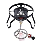 ARC Cast Iron Propane Burner Stove, 37,000BTU Portable Gas Cooker Camping Stove Propane with 0-5 PSI CSA Regulator & Hose for Outdoor Cooking(3831)