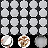 20 Pieces Synthetic Filter Paper Stickers 0.3 μm 84 mm Filter Disc Wide Mouth Filter Paper Circles Disc Adhesive Filter Patch Sticker for Mushroom Cultivation Wide Mouth Jar Lids Mason Jars
