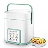 TLOG Mini Rice Cooker 2 Cups Uncooked,1.2L Portable Rice Cooker, Travel Rice Cooker Small for 1-2 People, Personal Rice Cooker, Food Steamer, Multi-cooker for Brown Rice, White Rice, Soup,Keep Warm