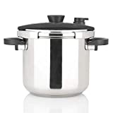 Zavor EZLock 7.4 Quart Stove-top Pressure Cooker with Multi Pressure Settings, Universal Locking Mechanism, Recipe Book and Steamer Basket - Polished Stainless Steel (ZCWEZ03)