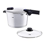 Fissler vitaquick , Pressure Cooker Set, 10.6 Quart, with Glass Lid, Stainless Steel, Cookware, Compatible with Induction, Gas, Electric Stovetops, Dishwasher Safe