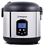 Westinghouse Rice Cooker, Hot Cereal Oatmeal Cooker, Food Steamer, 20 Cup, Stainless Steel and Black