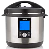 Zavor LUX LCD 8 Quart Programmable Electric Multi-Cooker: Pressure Cooker, Slow Cooker, Rice Cooker, Yogurt Maker, Steamer and More - Stainless Steel (ZSELL03)