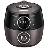 Cuckoo Induction Heating Pressure Rice Cooker – 18 Built-in Programs Including Glutinous, Sushi, Porridge, Yogurt, Cheese, and More, Made in Korea, Gray/Black, 10 Cups, Brown Leather
