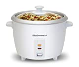 Elite Gourmet ERC-003 Electric Rice Cooker with Automatic Keep Warm Makes Soups, Stews, Grains, Hot Cereals, 6-Cups, White