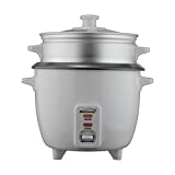 Brentwood TS180S Rice Cooker/Non Stick/With Steamer/8-Cups (Uncooked)(White Body)