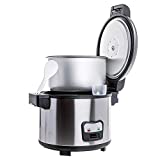SYBO Commercial Grade Rice Cooker/Warmer, 60 Cups with Hinged Lid, Stainless Steel Exterior, Non-Stick Insert Pot