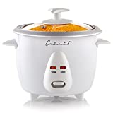 Continental Electric CE23201 6 Cooker, (3-Cups uncooked Rice), (Cooked), White