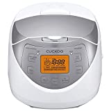 CUCKOO CR-0632F | 6-Cup (Uncooked) Micom Rice Cooker | 9 Menu Options: White Rice, Brown Rice & More, Nonstick Inner Pot, Made in Korea | White/Grey