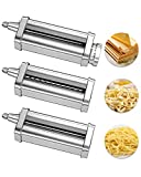 X Home 3 Piece Pasta Maker Assecories for KitchenAid Stand Mixers, Included Pasta Sheet Roller, Spaghetti Cutter, Fettuccine Cutter Maker Accessories and Cleaning Brush, SUS304 Stainless Steel