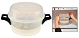 HOME-X Microwave Vegetable Steamer Pot, BPA Free, Dishwasher Safe, Meal Cooker –- Clear