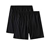SAYFINE 2 Packs Men’s Atheletic Shorts, Black Mens Workout Sport Active Loose-Fit Shorts (M, Black/Black)