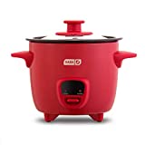 DASH Mini Rice Cooker Steamer with Removable Nonstick Pot, Keep Warm Function & Recipe Guide, 2 cups, for Soups, Stews, Grains & Oatmeal - Red