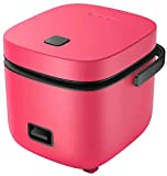 Rice Cooker Steamer with Removable Non-stick Pot, Mini Rice Cooker for 1-2 People, 4 cups Uncooked, 1.2L Rice Cooker Small, Ideal for Stews, Soups, Porridge, Grains, Oatmeal, Red
