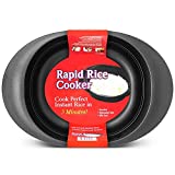 Rapid Rice Cooker | Microwave Rice Blends in Less Than 3 Minutes | Perfect for Dorm, Small Kitchen, or Office | Dishwasher-Safe, Microwaveable, & BPA-Free (Black, 1 Pack)