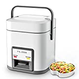 TLOG Mini Rice Cooker 2-Cup Uncooked(4-Cup cooked), 1.2L Small Rice Cooker for 1-2 People, Portable Travel Rice Cooker with Steamer, Auto Keep Warm, Rice Maker for Grains, White Rice, Oatmeal, Veggies