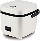 Rice Cooker Steamer with Removable Non-stick Pot, Mini Rice Cooker for 1-2 People, 4 cups Uncooked, 1.2L Rice Cooker Small, Ideal for Stews, Soups, Porridge, Grains, Oatmeal, White