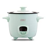 DASH Mini Rice Cooker Steamer with Removable Nonstick Pot, Keep Warm Function & Recipe Guide, 2 cups, for Soups, Stews, Grains & Oatmeal - Aqua