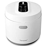 Tenavo Smart Mini Rice Cooker 3 Cups Uncooked,1.6L Rice Cooker Small, Portable Rice Cooker Small for 2-4 People, Travel Rice Cooker, Multi-cooker for Brown Rice, White Rice, Quinoa, Steel Cut Oats, and Grains, Touch Control, 400W, Black