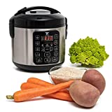 Electric Multicooker Digital Rice Cooker Small 4-8 Cup/Brown And White Rice/Food Steamer/Slow Cooker/Electric Cooker With Steamer For Vegetables, Stainless Steel Rice Cooker By Moss & Stone