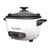 BLACK+DECKER 16-Cup Cooked/8-Cup Uncooked Rice Cooker and Food Steamer, White