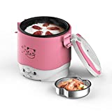 Small Rice Cooker,12v Portable Travel Rice Cooker For Car, Cooking Heating and Keeping Warm Function, Can be Used As a Electric Lunch Box (Pink)