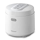 Tenavo Smart Mini Rice Cooker 3 Cups Uncooked,1.6L Rice Cooker Small, Portable Rice Cooker Small for 2-4 People, Travel Rice Cooker, Multi-cooker for Brown Rice, White Rice, Quinoa, Steel Cut Oats, and Grains, Touch Control, 400W, White
