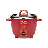 Aroma Housewares Select Stainless Rice Cooker & Warmer with Uncoated Inner Pot, 6-Cup(cooked)/ 1.4Qt, ARC-753SGR, Red