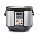Hamilton Beach Digital Programmable Rice and Slow Cooker & Food Steamer, 20 Cups Cooked (10 Cups Uncooked), 12 Pre-Programmed Settings for Sauté, Hot Cereal, Soup, Nonstick Pot, Stainless Steel (37523)