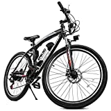 EPIKGO Electric Bike 250W Motor Powered Mountain Bicycle 26' Tire, 20MPH Adult Ebike with P.A.S and 21 Speed-Gear Shifter 36V/8AH Removable Lithium Battery, Black, Standard (EG000045)