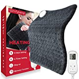 Upgraded Electric Heating Pad, Comfytemp Small Heating Pad with 9 Heat Setting,Stay on,5 Auto-Off,Memory Function,Soft Heated Pad for Back,Cramps,Neck,Shoulders,12 x 15 Inch - Washable