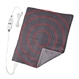 Calming Heat XXL-Wide Massaging Weighted Heating Pad by Sharper Image- Electric Heating Pad with Massaging Vibrations, Auto-Off, 12 Settings- 3 Heat, 9 Massage- 27 Relaxing Combos, 20” x 24”, 5 lbs