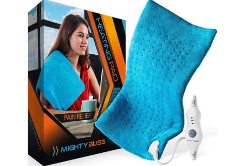 MIGHTY BLISS Large Electric Heating Pad for Back Pain and Cramps Relief