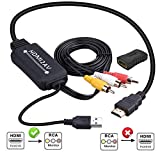 HDMI to RCA Converter, HDMI to RCA Cable, 1080P HDMI to AV Adapter Cable Supports NTSC for TV Stick, Roku, Chromecast, Apple TV, PC, Laptop, Xbox, HDTV, DVD Etc