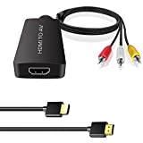 Convert HDMI to RCA Converter, Tackston 1080P (Not Support 4K) HDMI to AV Composite Video Audio Converter with HDMI Cord Compatible with Roku Fire Stick Laptop Switch PS4 to Old TV