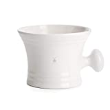 MÜHLE White Porcelain Platinum Rim Shaving Mug – Shave Dish Accessory for Soaps and Creams, Modern White Design