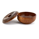 Grandslam Wooden Shaving Bowl with Lid Shaving Soap Bowl for Men Easy to Lather Fits Wet Shaving (Oak Wood)